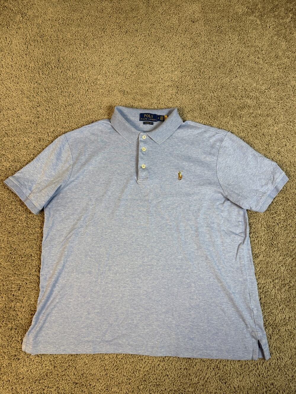 Polo Ralph Lauren Polo Shirt Mens M Blue Short Sleeve Classic Fit Jersey